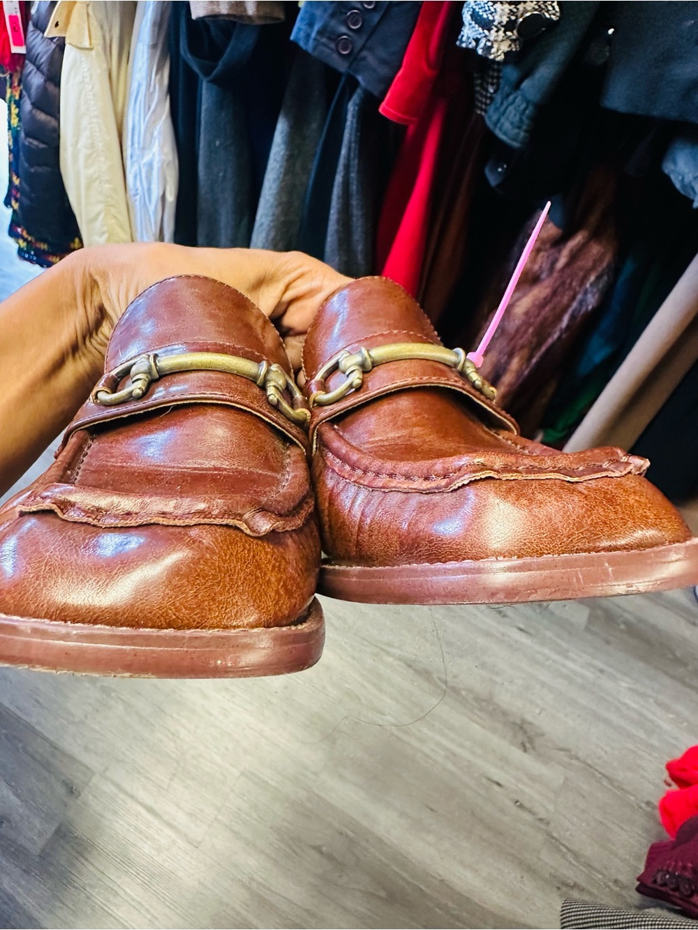 Kork-Ease Brown Leather Loafers with Metal Bit